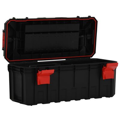 vidaXL Įrankių dėžė, juodos ir raudonos spalvos, 65x28x31,5cm