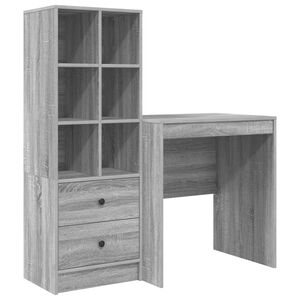 vidaXL Stalas Pilkas Sonoma 115,5 x 50 x 127 cm 2 vnt.