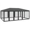 vidaXL Proginė palapinė su 10 sienomis, antracito, 6x4m, HDPE