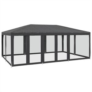 vidaXL Proginė palapinė su 10 sienomis, antracito, 6x4m, HDPE