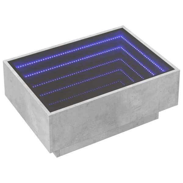 vidaXL Kavos staliukas su LED, betono, 70x50x30cm, apdirbta mediena