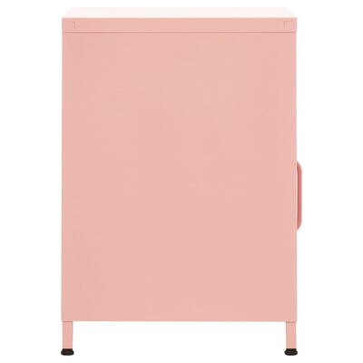 vidaXL Naktiniai staliukai, 2vnt., rožiniai, 35x35x51cm, plienas