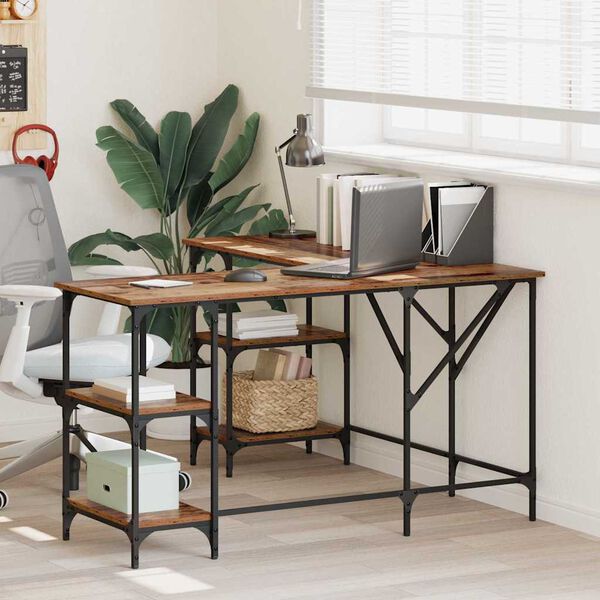 vidaXL Stalas Senovinis medis 139 x 139 x 75 cm Apdirbta mediena