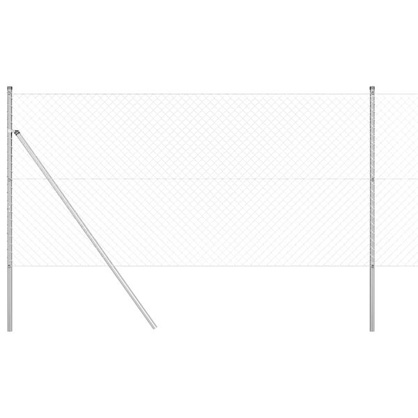 vidaXL Tvorelės stulpas Sidabro 10 x 1,4 m (40 x 40 mm tinklelis).