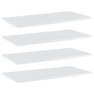 vidaXL Knygų lentynos plokštės, 4vnt., baltos, 80x40x1,5cm, MDP