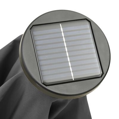 vidaXL Skėtis nuo saulės su LED, antracito, 200x211cm, aliuminis