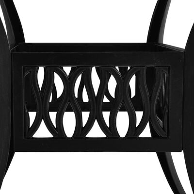 vidaXL Sodo staliukas, juodos spalvos, 90x90x73cm, lietas aliuminis