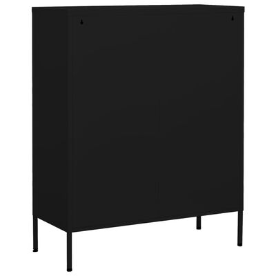 vidaXL Sandėliavimo spintelė, juodos spalvos, 80x35x101,5cm, plienas