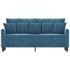 vidaXL Dvivietė sofa, mėlynos spalvos, 140cm, aksomas