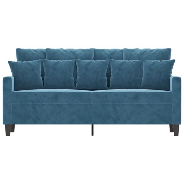 vidaXL Dvivietė sofa, mėlynos spalvos, 140cm, aksomas