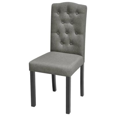 vidaXL Valgomojo kėdės, 6vnt., pilkos spalvos, audinys