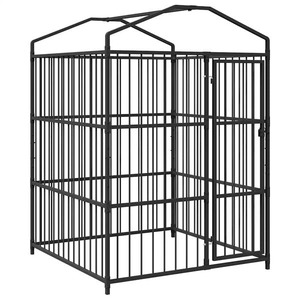 vidaXL Lauko voljeras šunims su stogu, 150x150x210cm