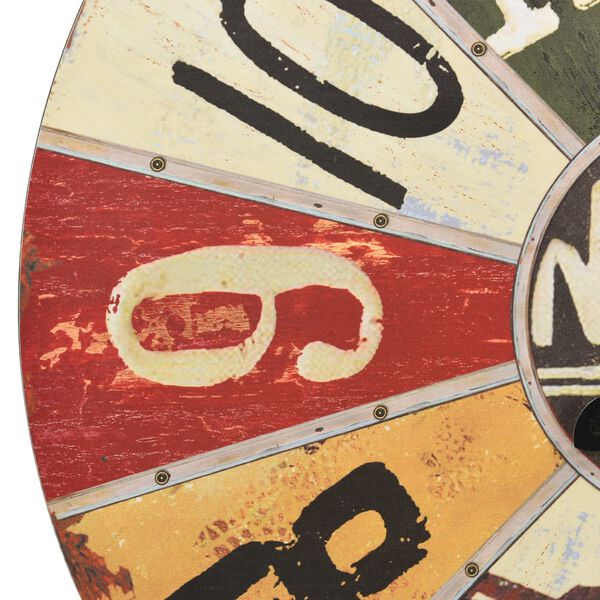 vidaXL Sieninis laikrodis, įvairiaspalvis, 60cm, MDF