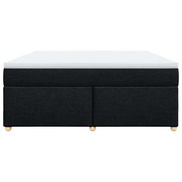 vidaXL Lova su spyruoklėmis ir čiužiniu, juoda, 180x200 cm, audinys