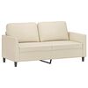vidaXL Dvivietė sofa, kreminės spalvos, 140cm, dirbtinė oda