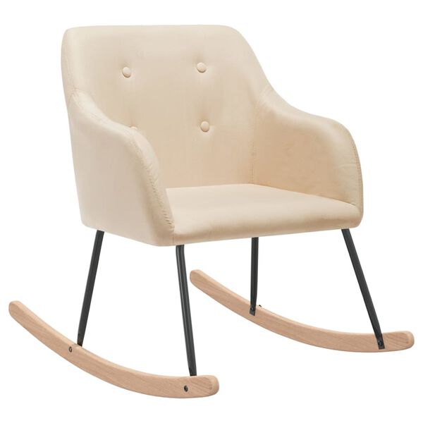 vidaXL Supama kėdė, kreminės spalvos, audinys