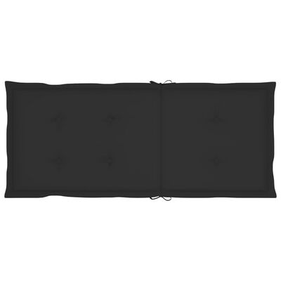 vidaXL Sodo kėdės su juodomis pagalvėlėmis, 4vnt., tikmedžio masyvas