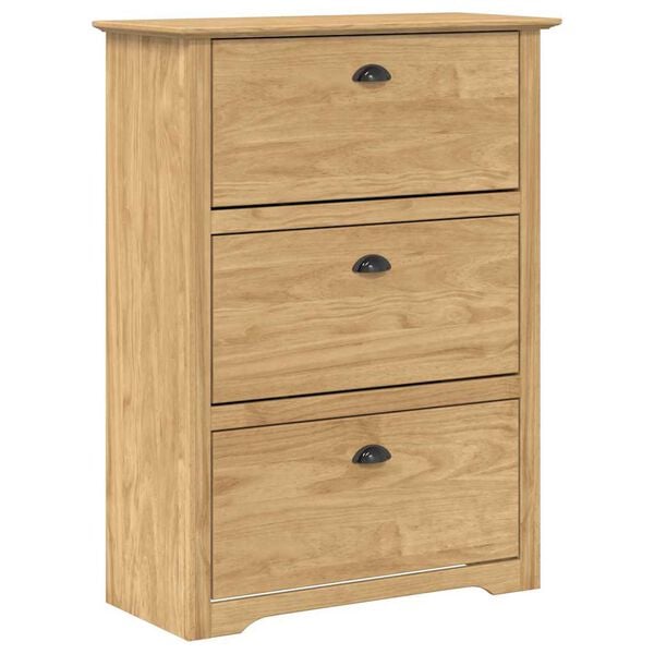 vidaXL Batų stovas BODO Medus ruda 80 x 35 x 118 cm Apdirbta mediena