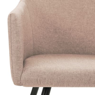 vidaXL Valgomojo kėdės, 6 vnt., taupe spalvos, audinys