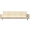vidaXL Dvivietė sofa-lova, kreminės spalvos, audinys