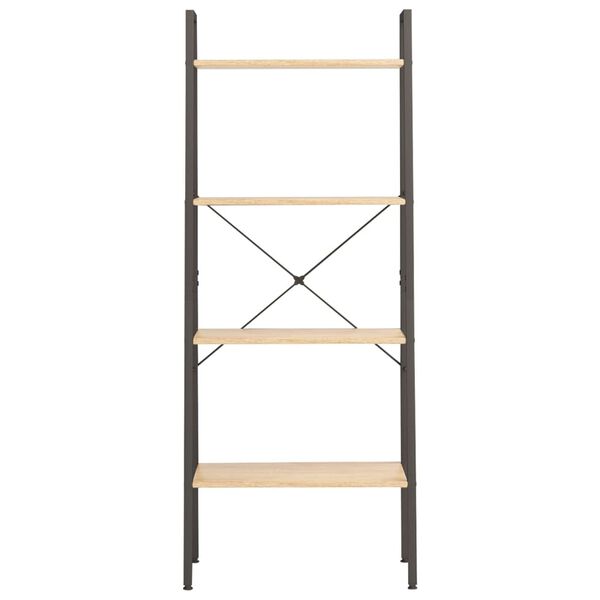 vidaXL Pastatoma lentyna, 4 aukštų, šviesiai ruda/juoda, 56x35x140cm