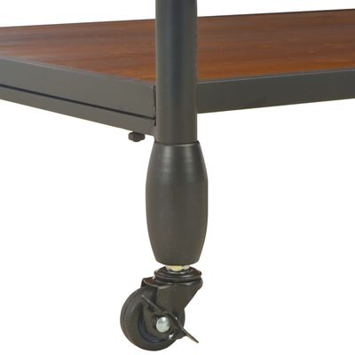 vidaXL Kavos staliukas su lentyna, 120x60x40cm, eglės medienos masyvas
