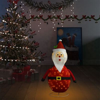 vidaXL Kalėdinė dekoracija Kalėdų Senelis, 90cm, audinys, LED