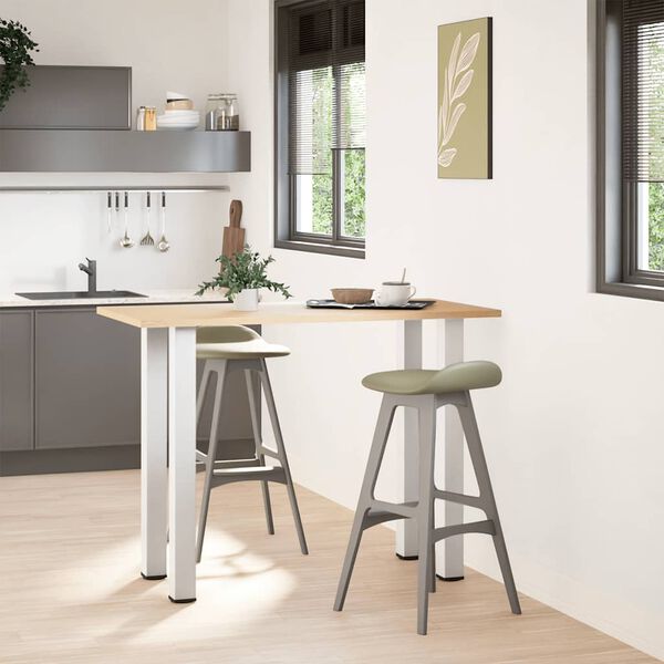 vidaXL Baro stalo kojos, 4 vnt., baltos, 100-102 cm, plienas