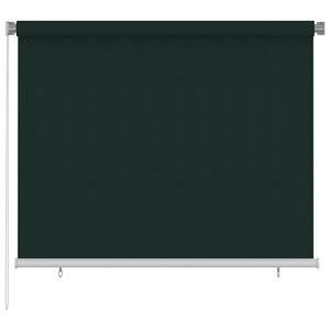 vidaXL Lauko roletas, 185 (plotis) x 140 (auk&scaron;tis) cm, tamsiai žalios spalvos, HDPE