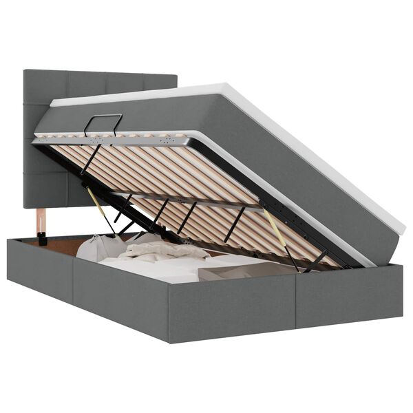 vidaXL Lova su daiktų laikymo vieta ir čiužiniu Tamsiai pilka audinys