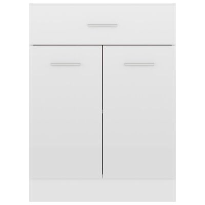 vidaXL Apatinė spintelė su stalčiumi, balta, 60x46x81,5cm, MDP, blizgi