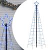 vidaXL LED Kalėdų eglutė su smaigaliais 220 LED Mėlyna 180 cm