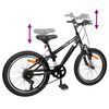 vidaXL Kids Mountain Bike 20 Colių 6-Speed 5-8 metų amžiaus Juoda