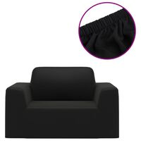 vidaXL Tamprus sofos užvalkalas, juodas, džersio poliesteris