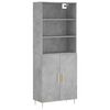 vidaXL Komoda, betono pilkos spalvos, 69,5x34x180cm, apdirbta mediena