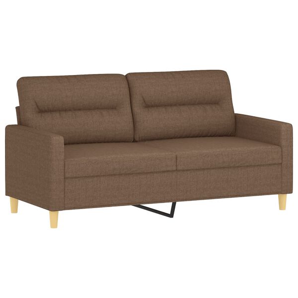 vidaXL Dvivietė sofa, rudos spalvos, 140cm, audinys