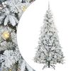 vidaXL Dirbtinė Sulankstoma Kalėdų Eglutė Balta 210 cm PE ir PVC
