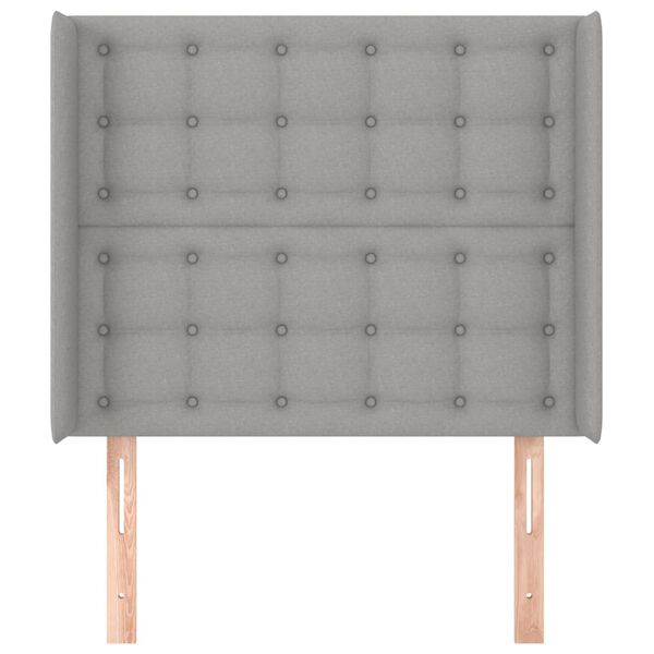 vidaXL Galvūgalis su auselėmis, pilkas, 103x16x118/128cm, audinys