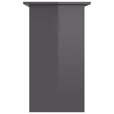 vidaXL Rašomasis stalas, pilkos spalvos, 80x45x74cm, MDP, ypač blizgus