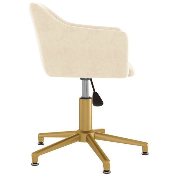 vidaXL Pasukama valgomojo kėdė, kreminės spalvos, aksomas