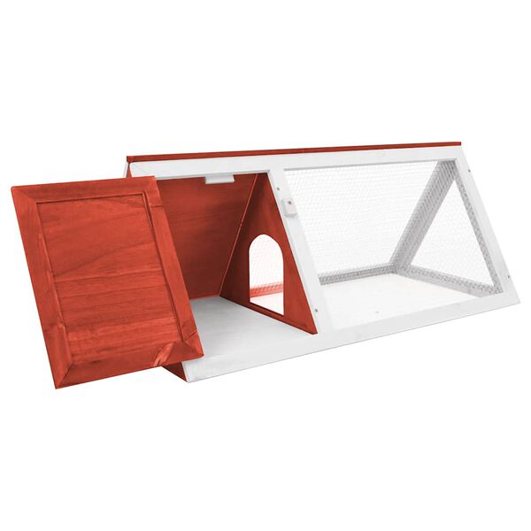 vidaXL Narvas gyvūnams-triušiams, raudonos spalvos, mediena