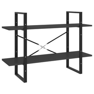 vidaXL Spintelė knygoms, 2 auk&scaron;tų, pilka, 100x30x70cm, mediena