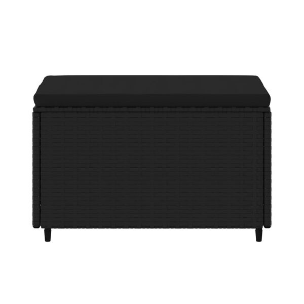 vidaXL Sodo pakojos su pagalvėlėmis, 2vnt., juodos, poliratanas