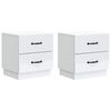 vidaXL &Scaron;alia lovos spintelė su stalčių 2 pcs Balta 43 x 34,5 x 44,5 cm