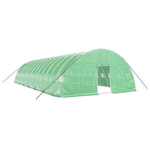 vidaXL &Scaron;iltnamis su plieno rėmu, žalios spalvos, 14x6x2,85m, 84m&sup2;