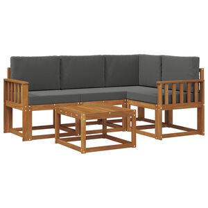 vidaXL Lauko sofos komplektas su pagalve 5 pcs Natūralus ir antracitas