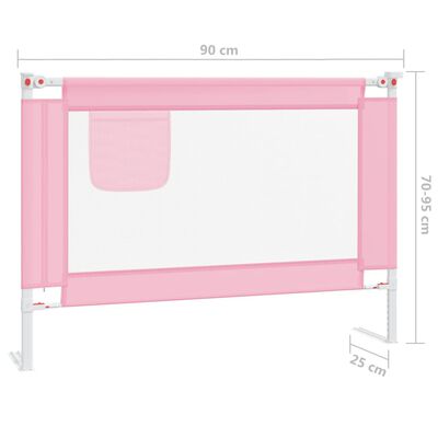 vidaXL Apsauginis turėklas vaiko lovai, rožinis, 90x25cm, audinys