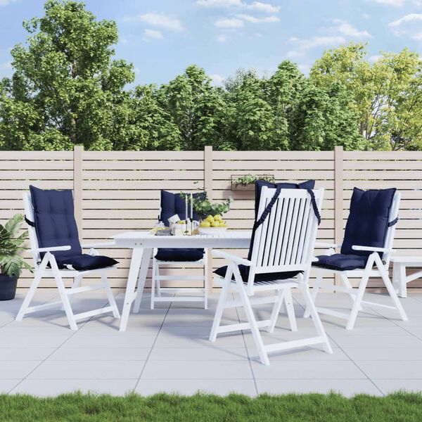 vidaXL Kėdės pagalvėlės, 4vnt., tamsiai mėlynos, oksfordo audinys