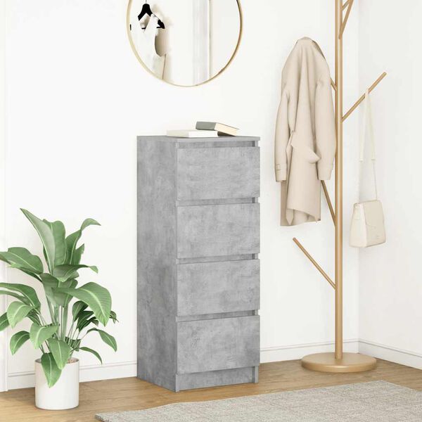 vidaXL &Scaron;oninė spintelė, betono pilka, 37,5x35x99 cm, apdirbta mediena