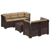 vidaXL 5-vietė sodo sofa su pagalvėlėmis Rataninio i&scaron;vaizdos PP Ruda